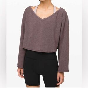 LuluLemon Women's Heathered Antique Bark Show your depth long sleeve - S/M